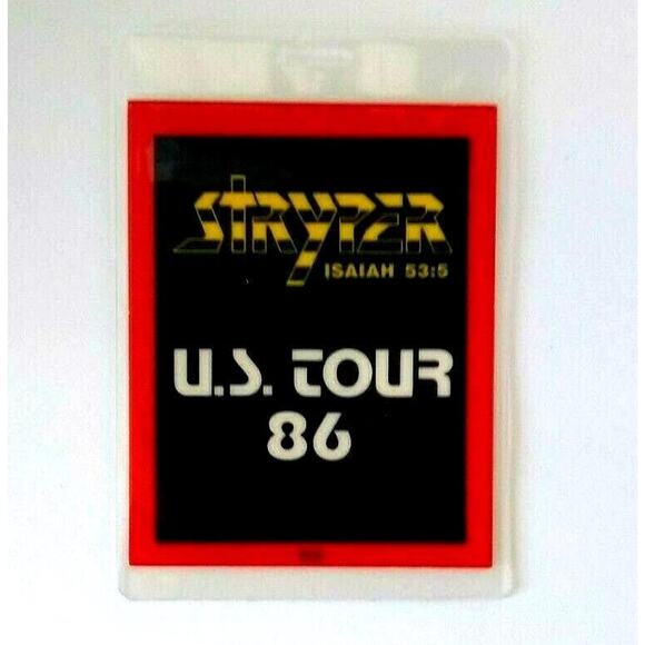 Stryper Vintage Laminated Backstage Pass Original 1986 Hard Rock Heavy Metal - Picture 4 of 4